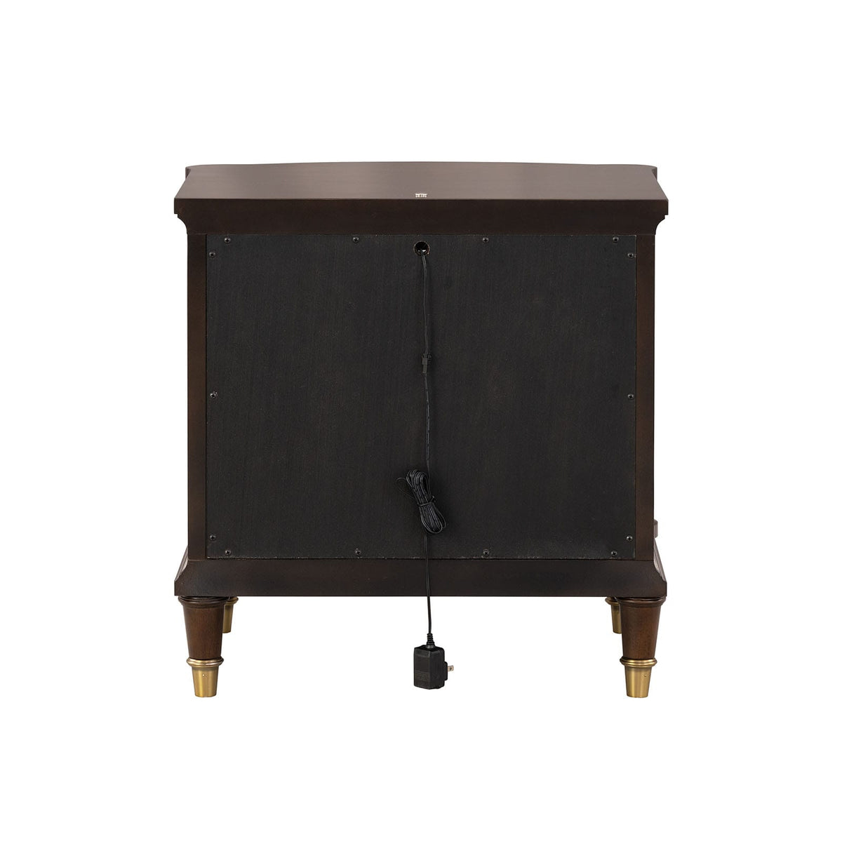 Modern Cherry End Table - Gold Legs & Tray