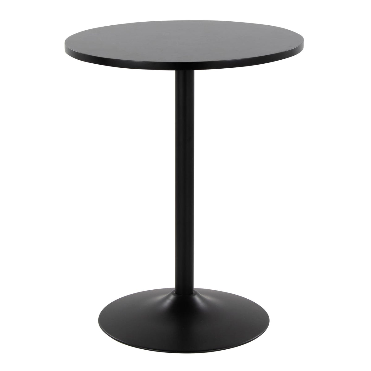 Mid-Century Modern Dining Table Adjustable Height Black Metal and Wood
