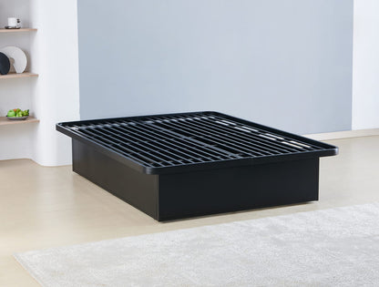 Queen Black Metal Bed Frame - Modern Bedroom Base