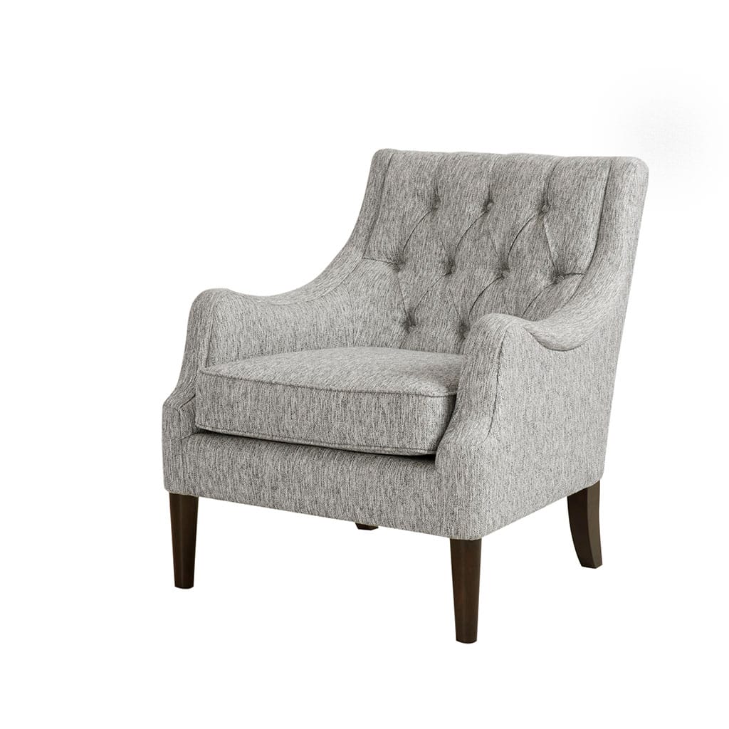 Grey Button Tufted Accent Chair - Comfortable & Stylish