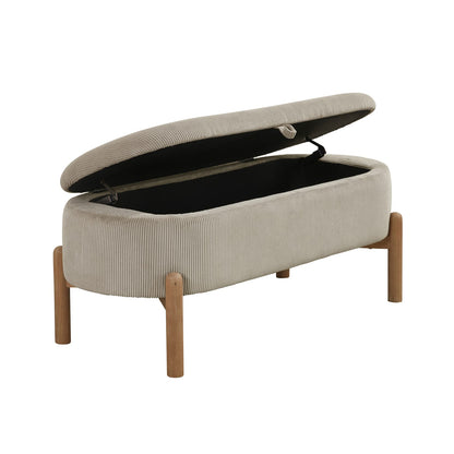 Taupe Mid-Century Modern Storage Bench 42" x 18"