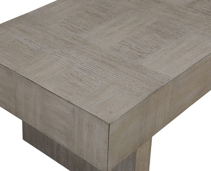 Contemporary Brown Gray End Table - Modern Square Wood Table