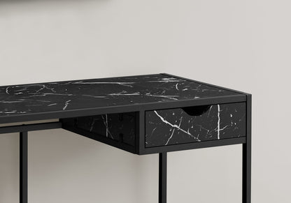 Compact Black MDF Computer Desk with Storage Drawer for Home Office
