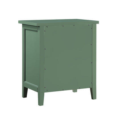 Antique Green 3 Drawer Nightstand - Farmhouse Style