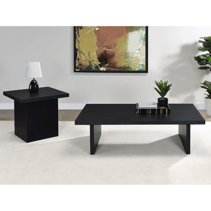 Caroline Black 2-Piece Coffee & End Table Set - Modern Style