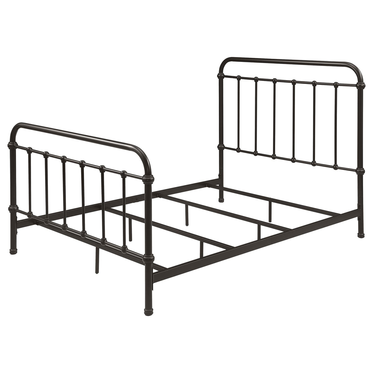 Dark Brown Metal Full Bed Frame - Farmhouse Style