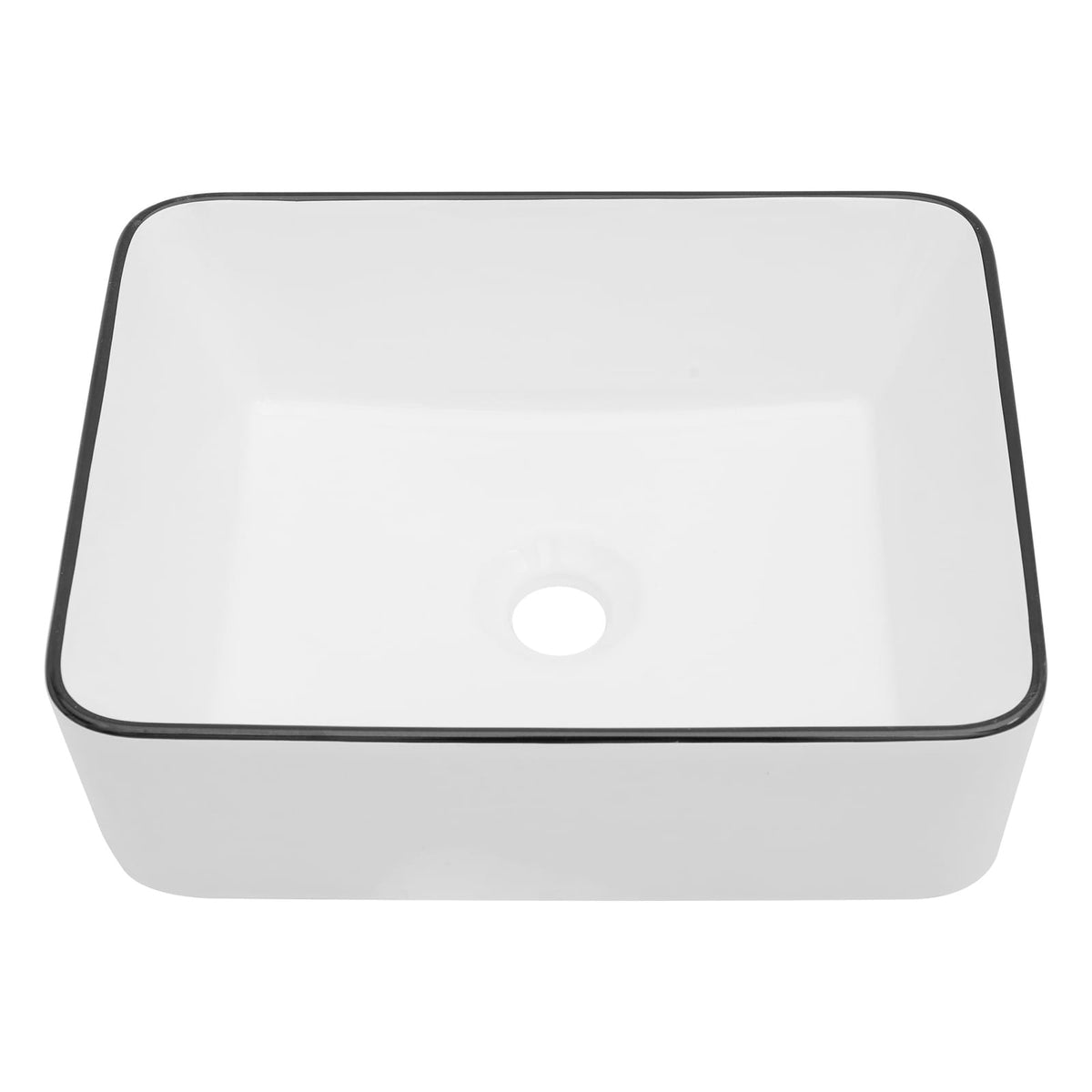 16x12 White Ceramic Rectangular Vessel Sink