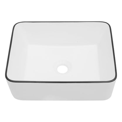 16x12 White Ceramic Rectangular Vessel Sink