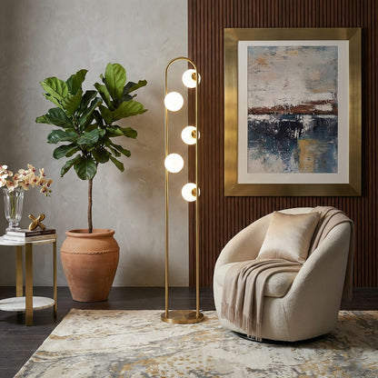 Gold Metal Floor Lamp for Bedroom and Study Lighting