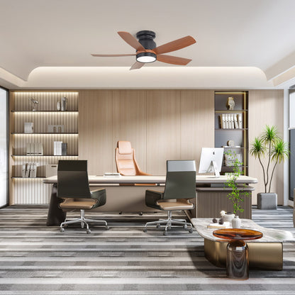42 Inch Black Ceiling Fan with LED Light