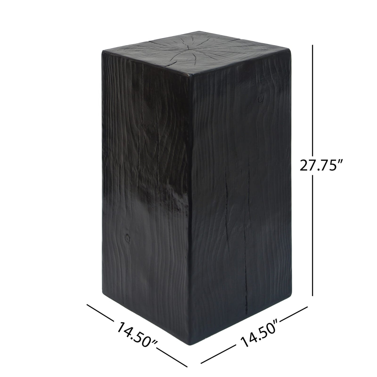 Black Fiberglass End Table - Outdoor Patio Table