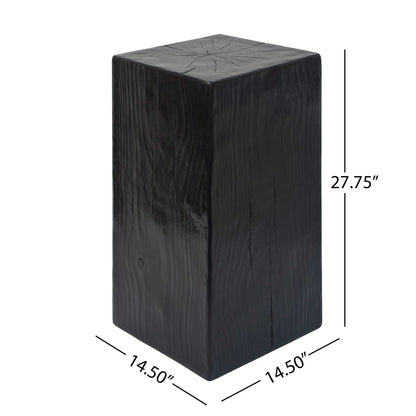 Black Fiberglass End Table - Outdoor Patio Table