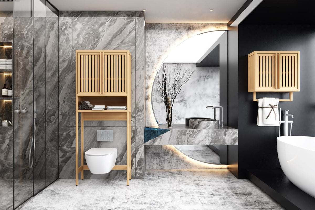 Bamboo Toilet Storage Rack - Maximize Bathroom Space for Living Room