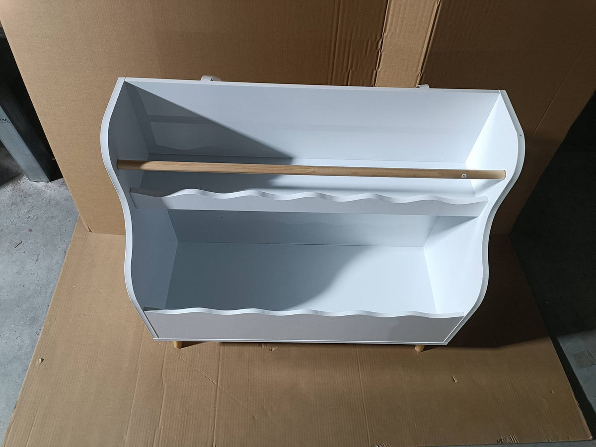 Small White Kids Bookshelf - MDF Storage Unit