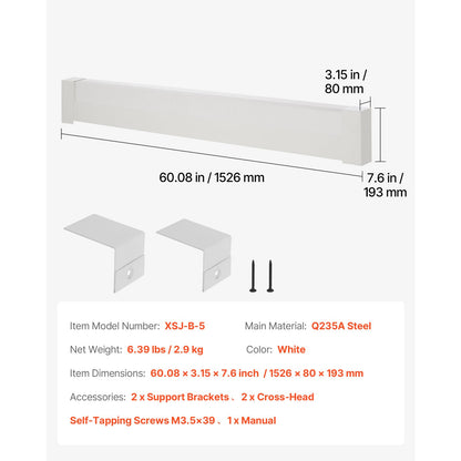 Baseboard Heater Covers - 5ft White Steel, Easy Installation