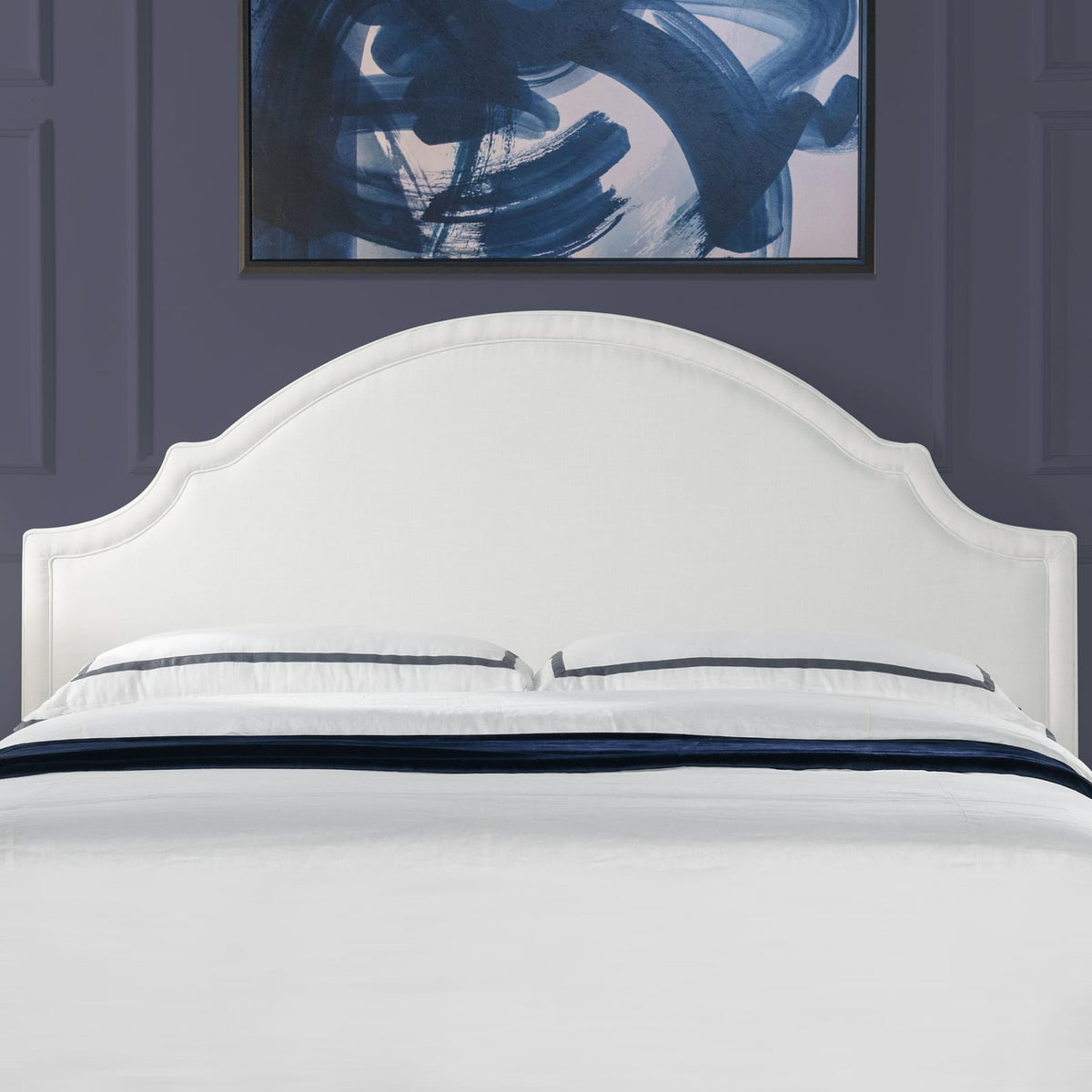 Catherine Headboard Antique White Fabric King