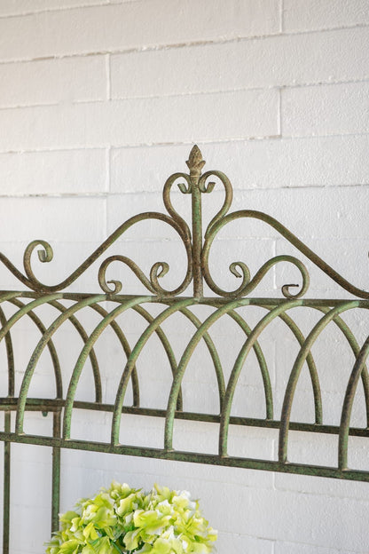 Antique Green Iron Shelving Unit - 47" Three Tier Display Shelf for Living Room