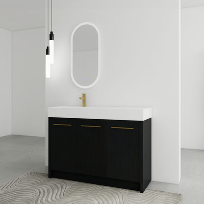 48 Inch Bathroom Vanity - Black Chestnut Plywood Storage