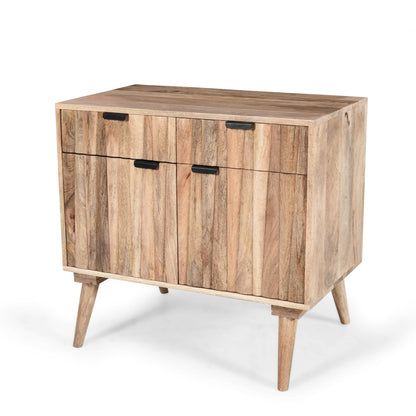 3-4 Drawer Mango Wood Cabinet - Natural Finish