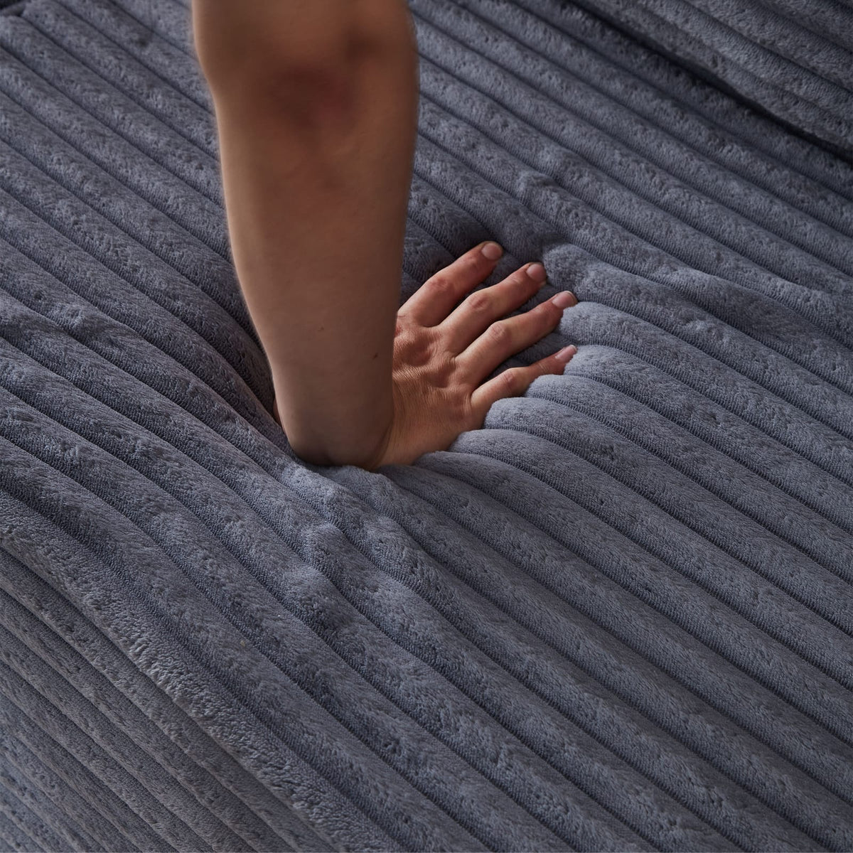 Deep Seat Corduroy Modular Cloud Couch with Cup Holders, No Assembly Required