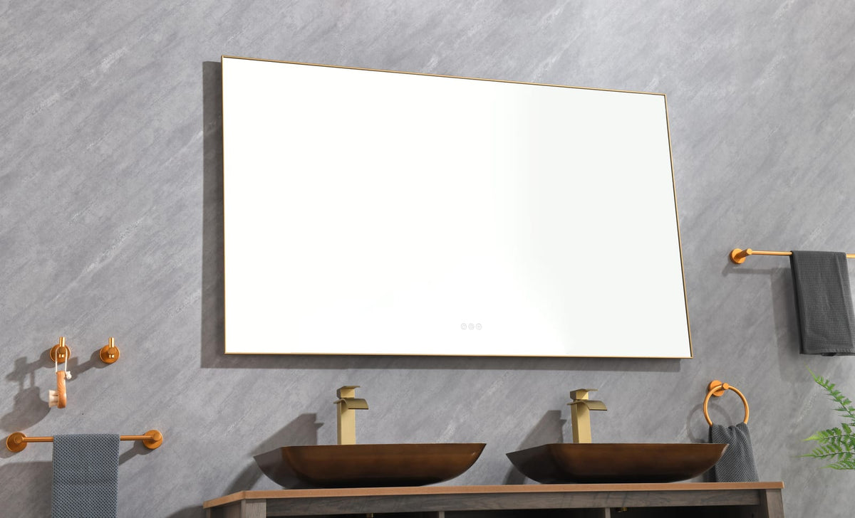 Gold Aluminium Bathroom Mirror with LED Lights