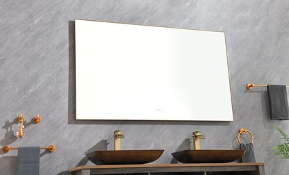 Gold Aluminium Bathroom Mirror with LED Lights