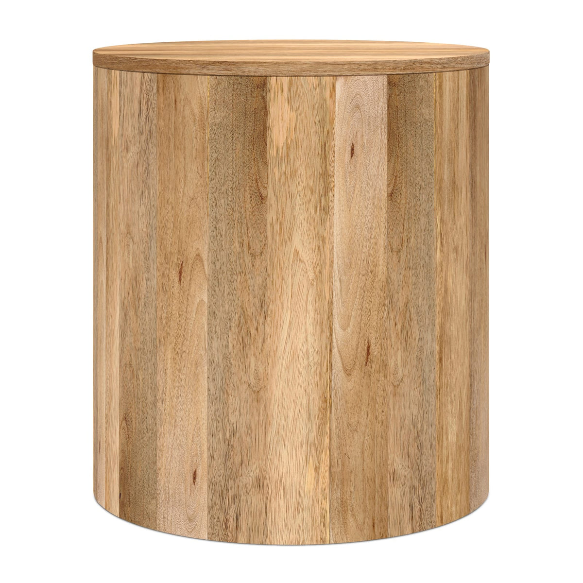 Natural Mango Wood Side Table for Bedroom Nightstand Storage for Living Room
