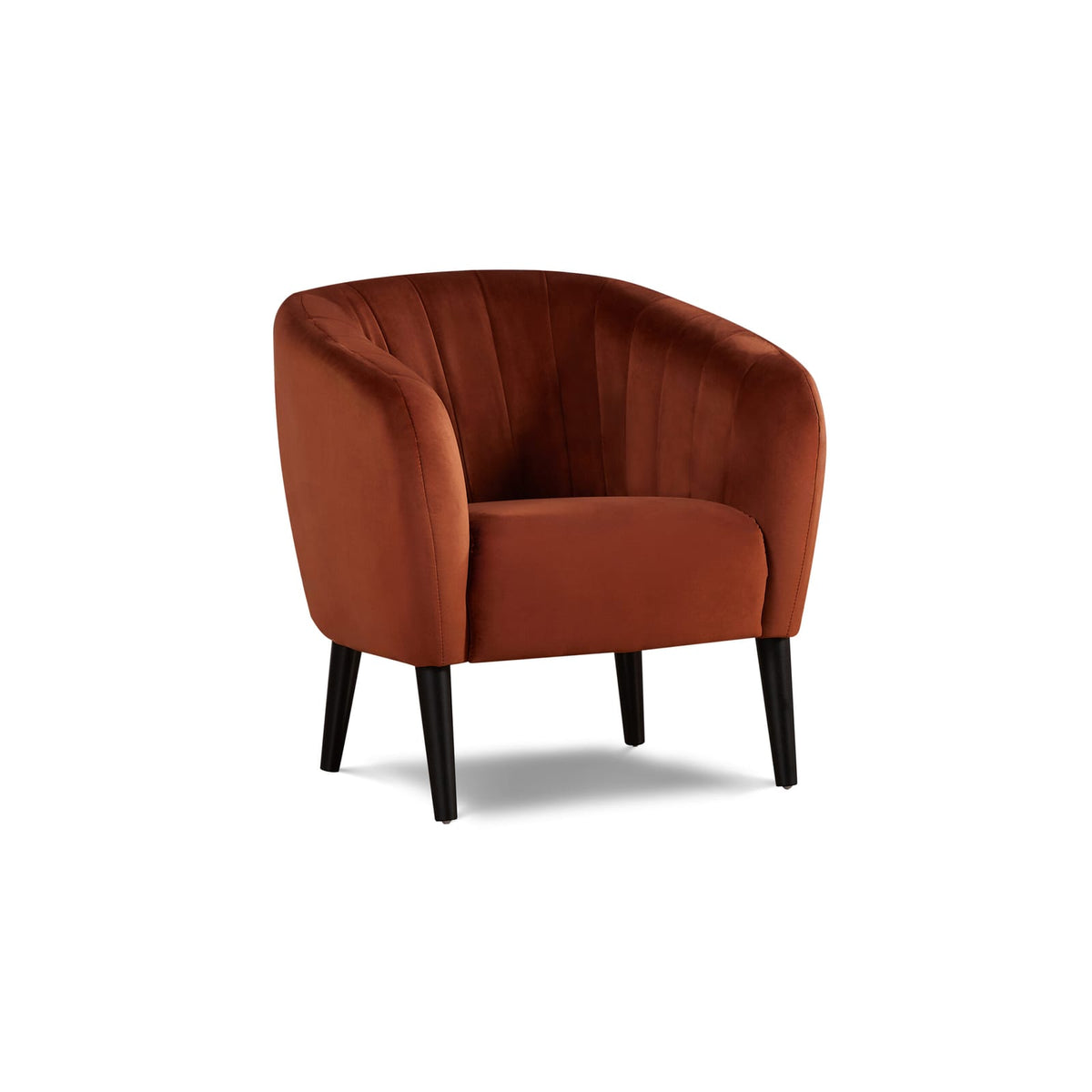 Burnt Orange Barrel Accent Chair - Modern Living Room Seating