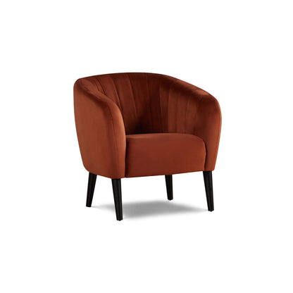 Burnt Orange Barrel Accent Chair - Modern Living Room Seating