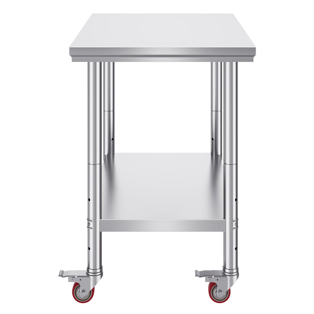 36 Inch Stainless Steel Work Table - 4 Wheels Commercial Prep Table