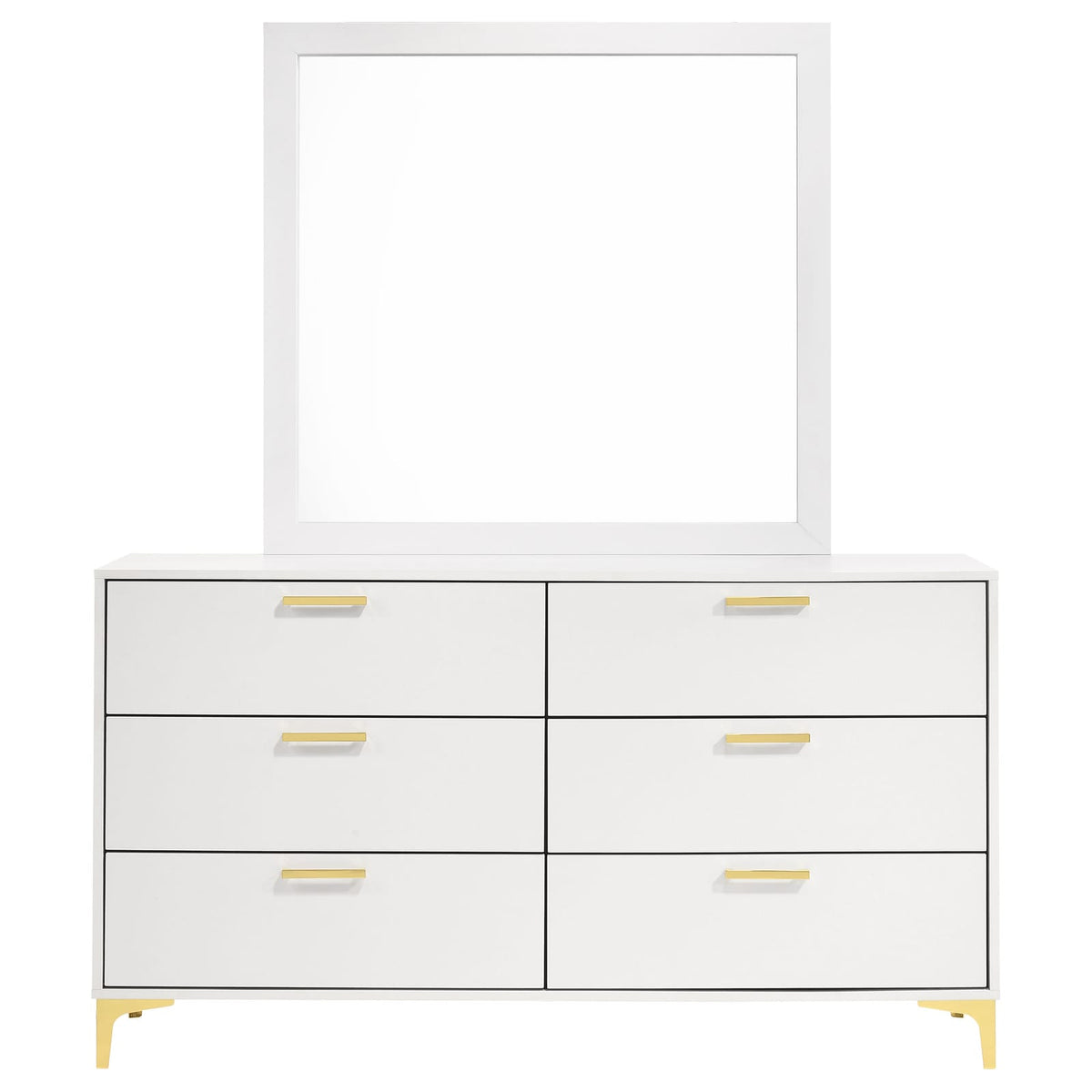 James White 6-Drawer Dresser with Mirror - Classic Bedroom Storage