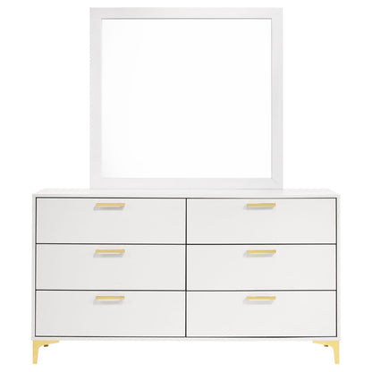 James White 6-Drawer Dresser with Mirror - Classic Bedroom Storage