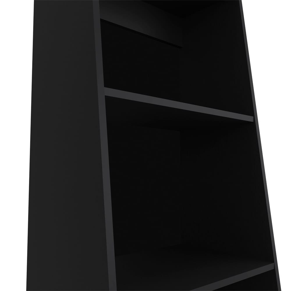 Black Engineered Wood Bookshelf - 3 Shelves