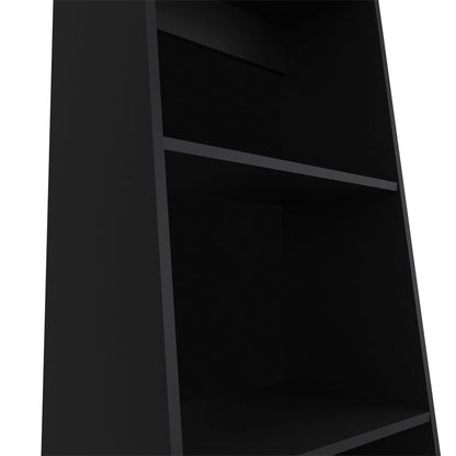Black Engineered Wood Bookshelf - 3 Shelves