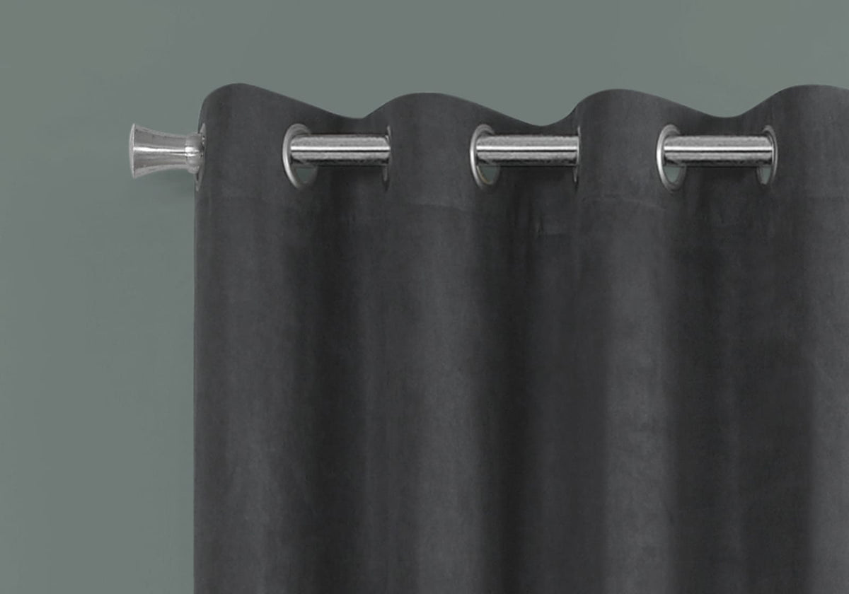 Grey Micro Suede Curtains - 2 Panels, 54" x 95"