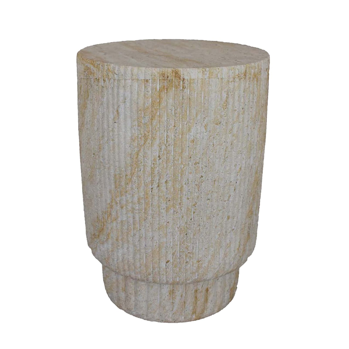 White Marble Resin Plant Stand Table - 18 Inch
