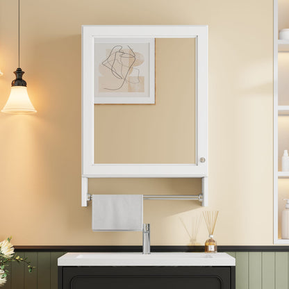 3-in-1 White Bathroom Mirror Cabinet - Wall Mounted Storage