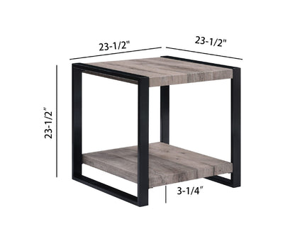 Contemporary End Table with Storage Shelf - Brown, Gray