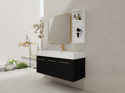 47 Inch Black Chestnut Bathroom Vanity with Sink