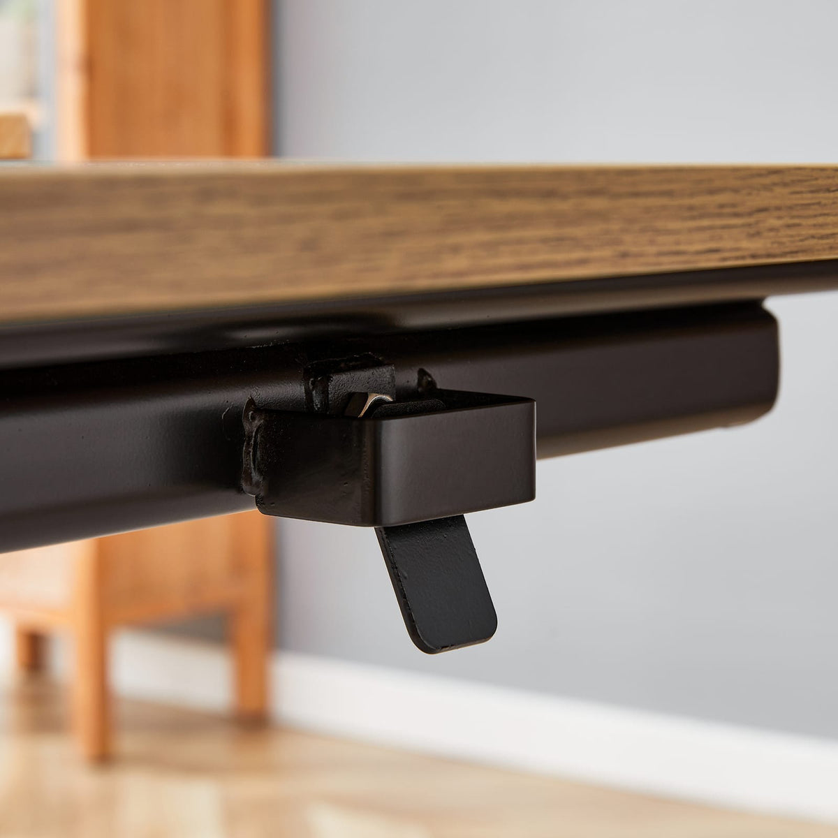 Adjustable Lift Table - Black & Natural Wood MDF for Living Room