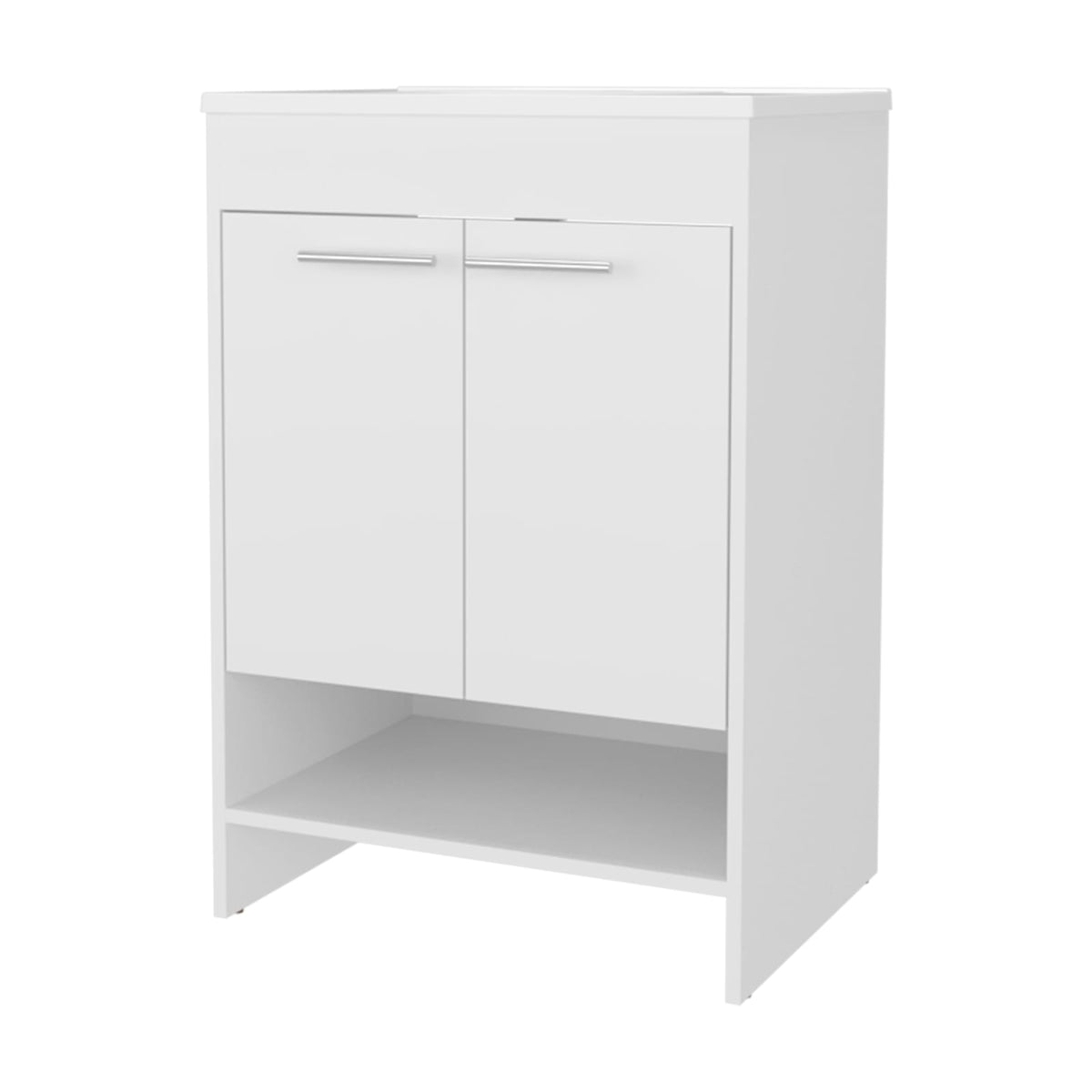 White Bathroom Vanity with Two Doors & Storage