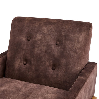 Espresso Polyester Accent Chair - 31.38" Square Arms for Living Room