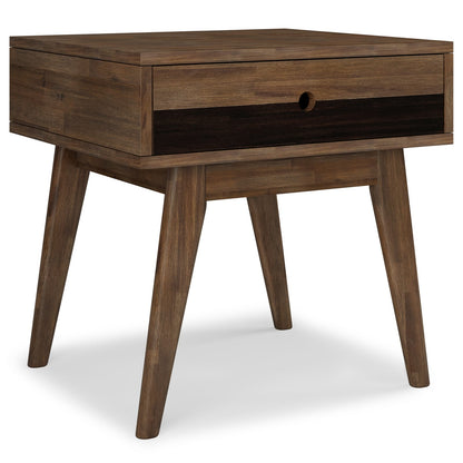 Clarkson End Table - Dark Brown Rustic Storage