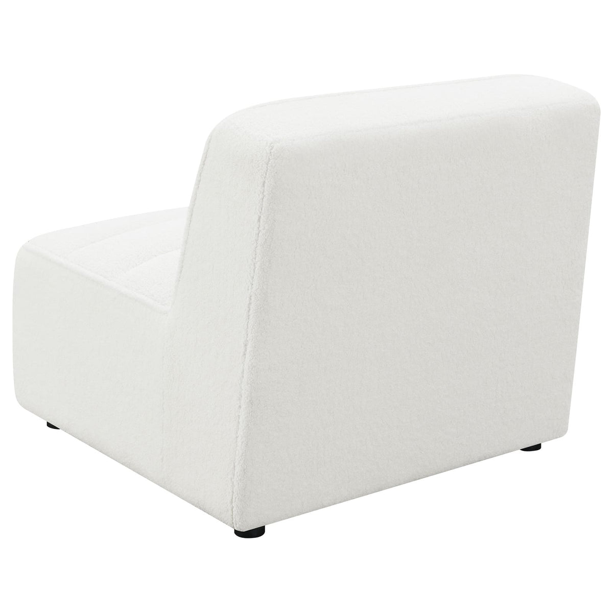 Ivory Upholstered Armless Chair - Plush Comfort for Living Room