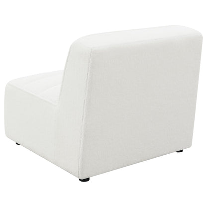 Ivory Upholstered Armless Chair - Plush Comfort for Living Room