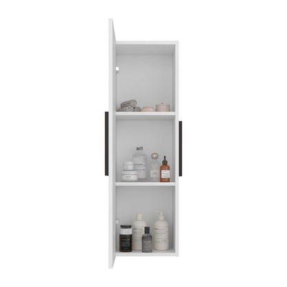 Vanguard White Wall Mounted Medicine Cabinet - 1 Door, 3 Shelves