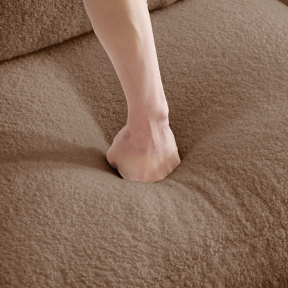 Camel Teddy Ottoman - Soft & Supportive Comfort for Living Room