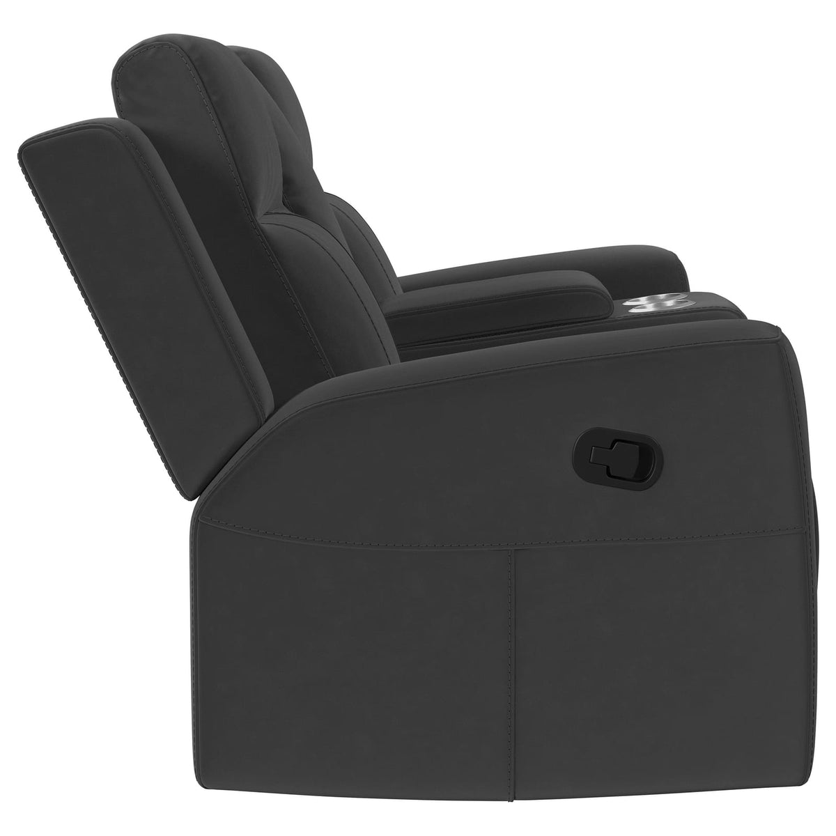 Slater Dark Charcoal Reclining Loveseat - 71" Wide for Living Room