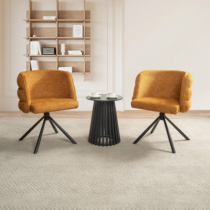 Orange Swivel Desk Chair - 270 Degree Rotation, Metal Base for Living Room
