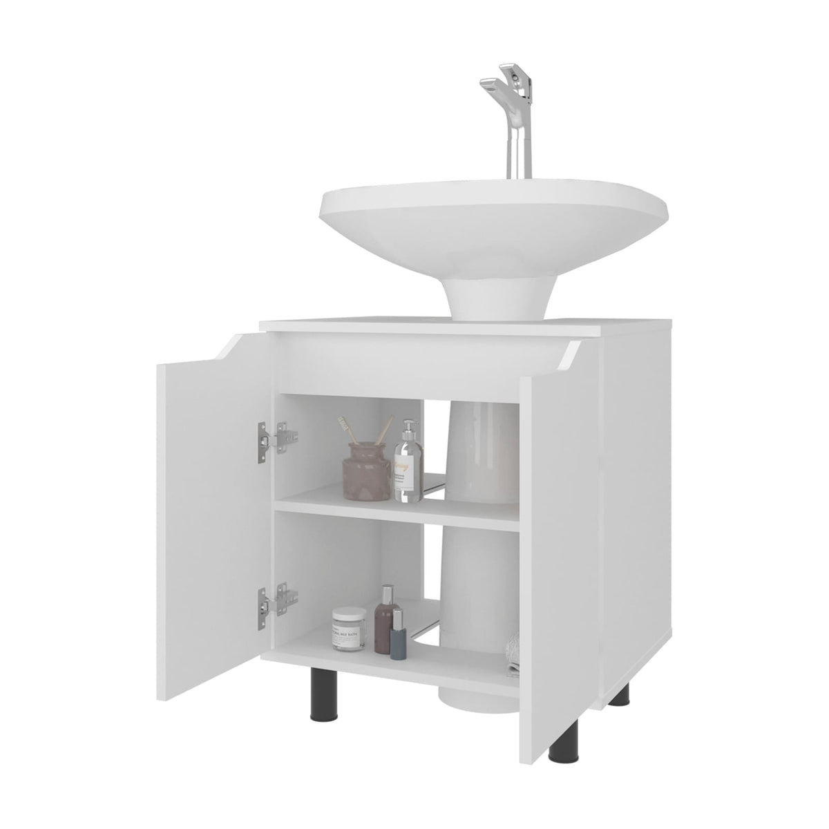 White Bathroom Vanity Cabinet with Storage